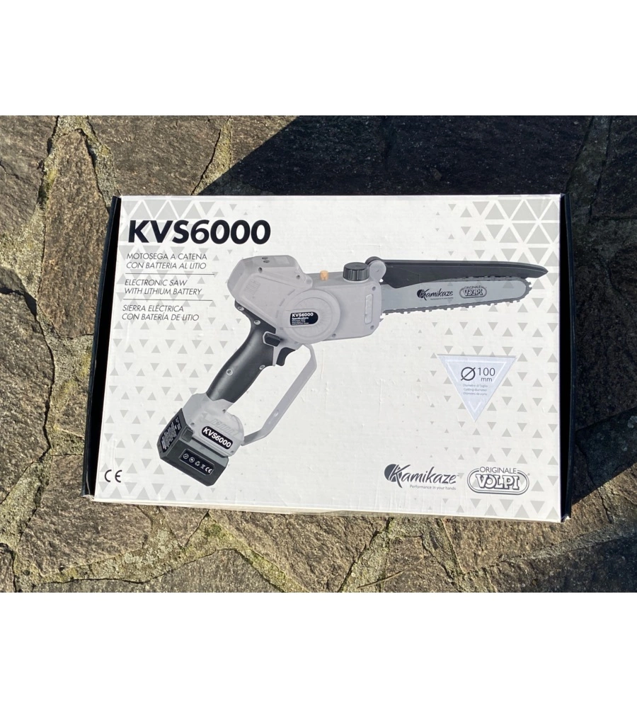 POTATORE A CATENA A BATTERIA VOLPI "KVS6000" BARRA 19 CM 2 BATTERIE 21,6V 4,0AH